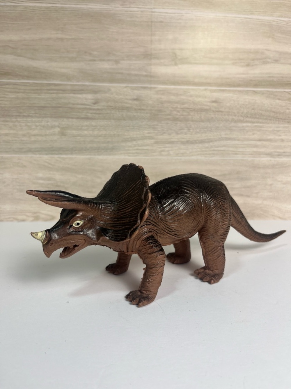 1985 Vintage Imperial Triceratops Dinosaur Figure Toy Made in Hong Kong